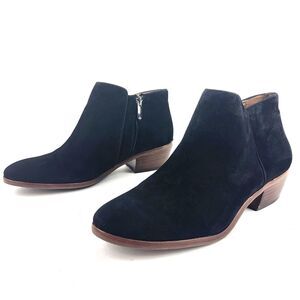 Sam Edelman Petty Black Suede Leather Ankle Booties Size 7.5 M